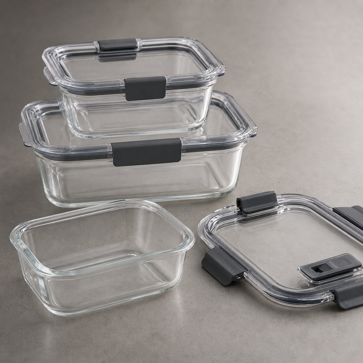 Rubbermaid Brilliance 9-Piece Glass Food Storage Set — detail
