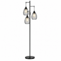 Dimmable 3-Light Black Industrial Floor Lamp — white main