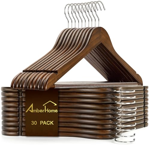30-Pack Solid Wood Clothes Hangers — source main