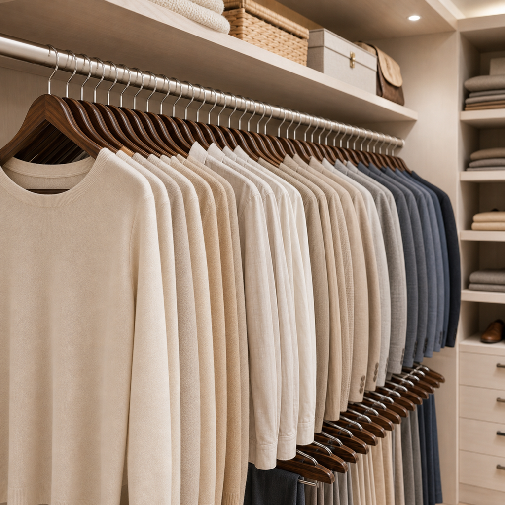 30-Pack Solid Wood Clothes Hangers — lifestyle