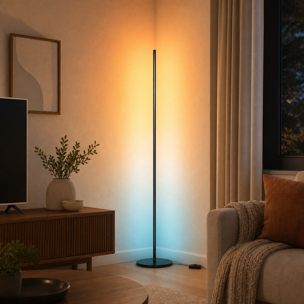 Govee RGBIC Smart Corner Floor Lamp — lifestyle