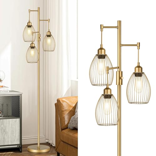 Dimmable 3-Light Gold Tree Floor Lamp — source secondary