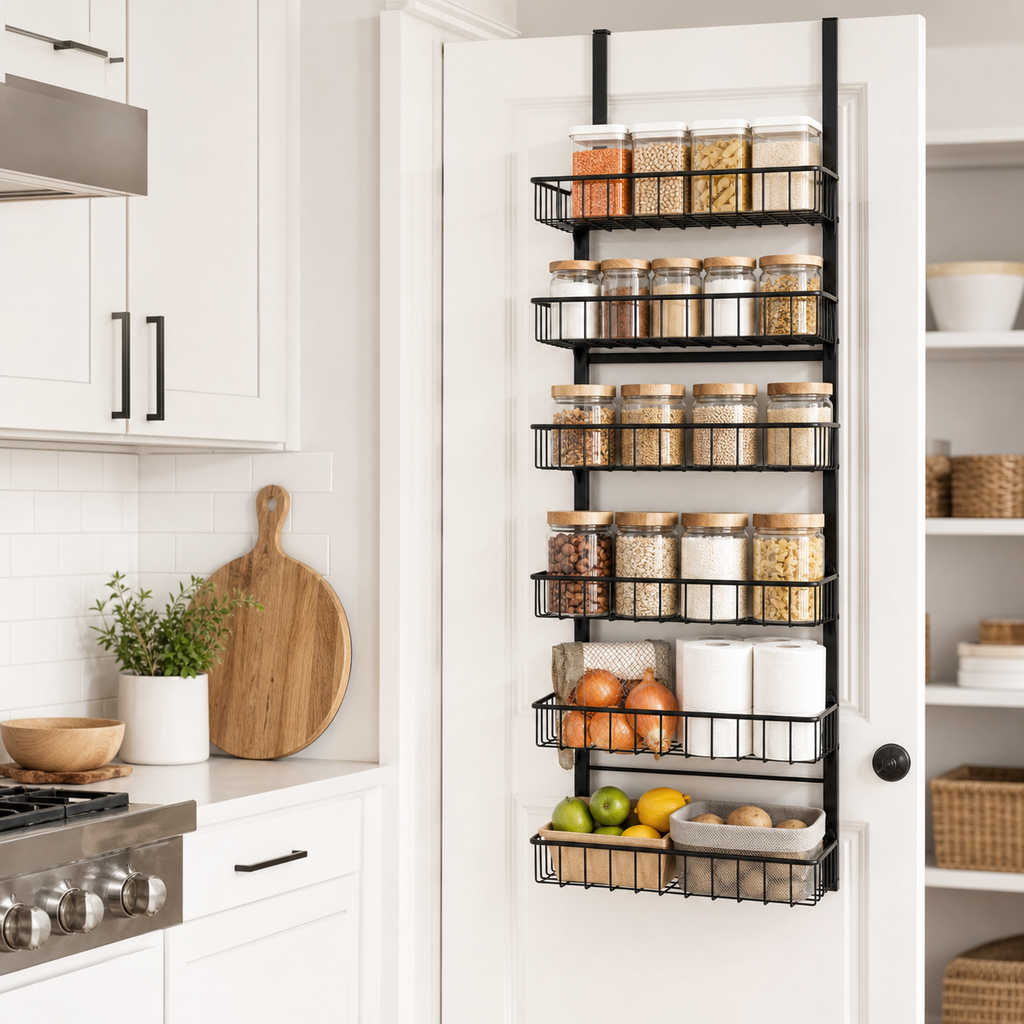 6-Tier Over-the-Door Pantry Organizer — lifestyle