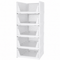 5-Pack Foldable Stackable Closet Baskets — white main