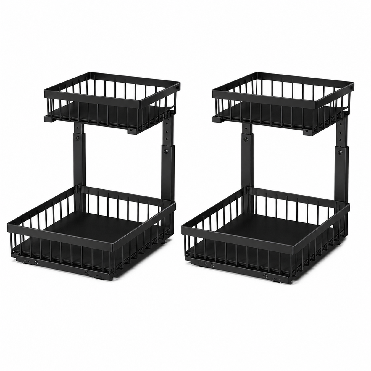 2-Pack Adjustable Under-Sink Pull-Out Organizers — white main