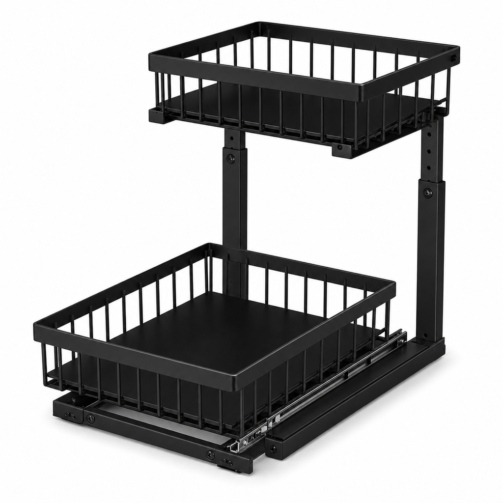 2-Pack Adjustable Under-Sink Pull-Out Organizers — detail