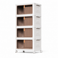 4-Tier Rolling Storage Bin with Front Doors — white main