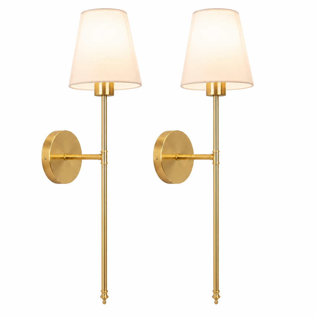 NIORSUN 2-Pack Rechargeable Gold Wall Sconces — white main