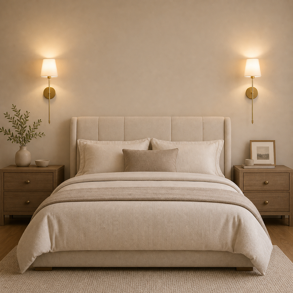 NIORSUN 2-Pack Rechargeable Gold Wall Sconces — lifestyle