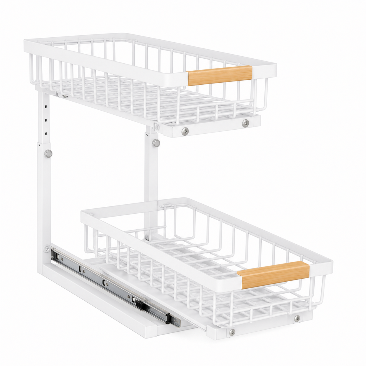 2-Pack Adjustable Under-Sink Sliding Organizers — detail