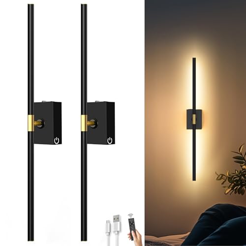 2-Pack Rechargeable Black Wall Sconces — source secondary